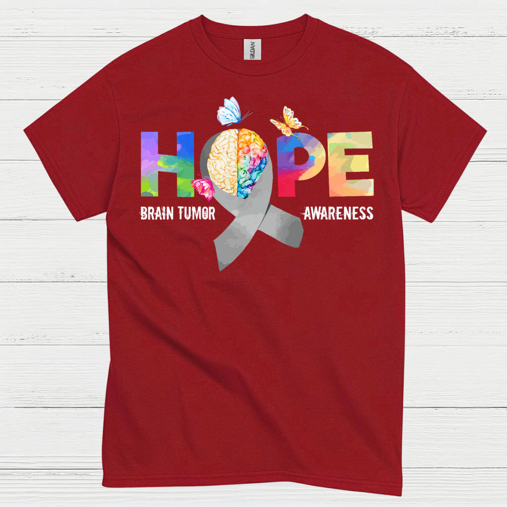Hope Brain Tumor Awareness Butterfly T Shirt