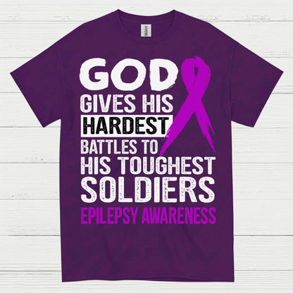 God Gives Toughest Soldiers Epilepsy T Shirt