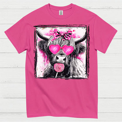 Cute Cow Heart Glasses T Shirt