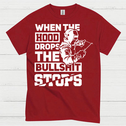 When The Hood Drops Welding T Shirt
