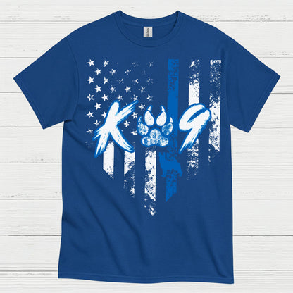 K9 Police Thin Blue Line Paw T Shirt