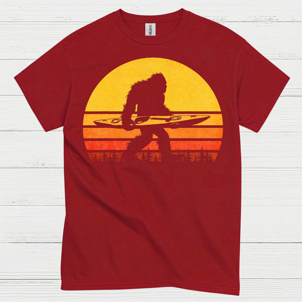Surfing Bigfoot Sunset T Shirt