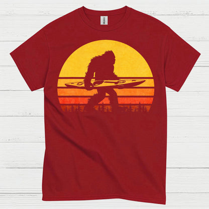 Surfing Bigfoot Sunset T Shirt