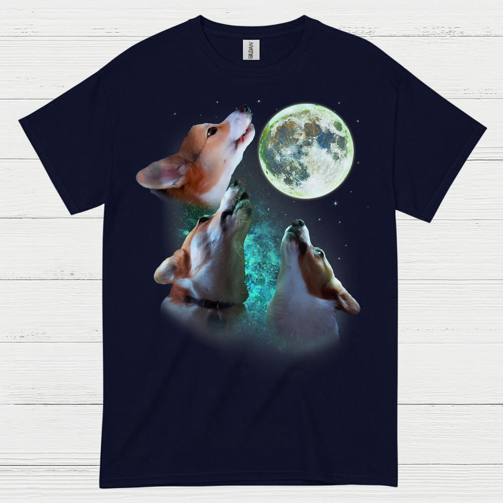 Howling Corgis Moon Night T Shirt
