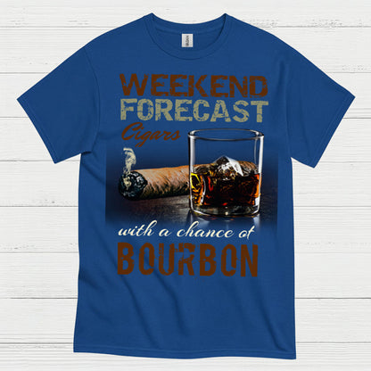 Weekend Forecast Cigars And Bourbon T Shirt