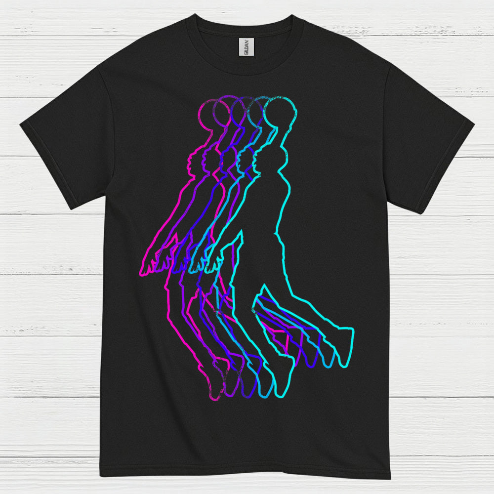 Retro Neon Basketball Player T Shirt