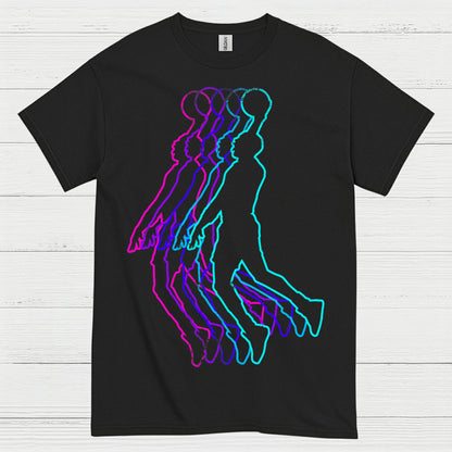 Retro Neon Basketball Player T Shirt