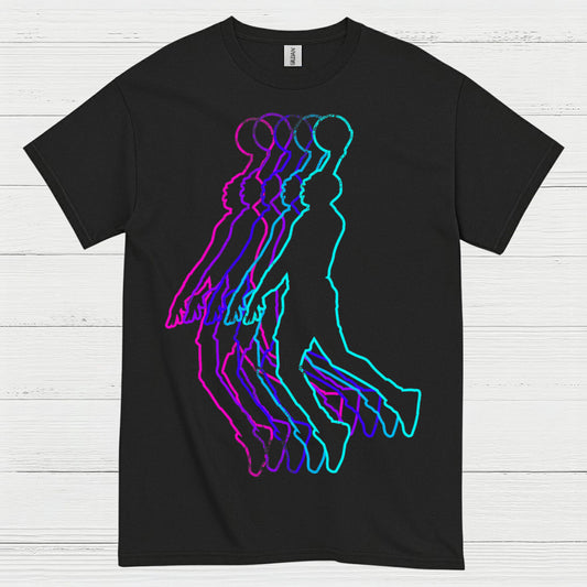 Retro Neon Basketball Player T Shirt