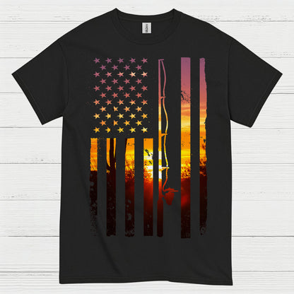 American Flag Fishing T Shirt