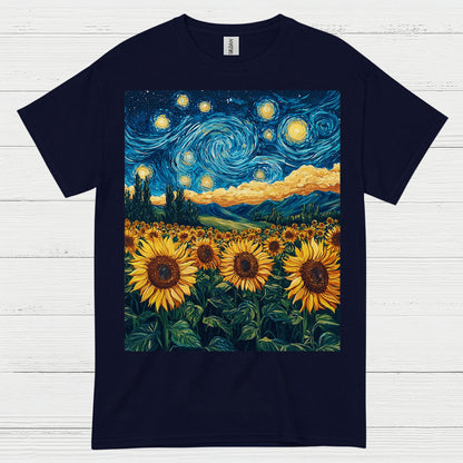 Sunflower Starry Night Art T Shirt