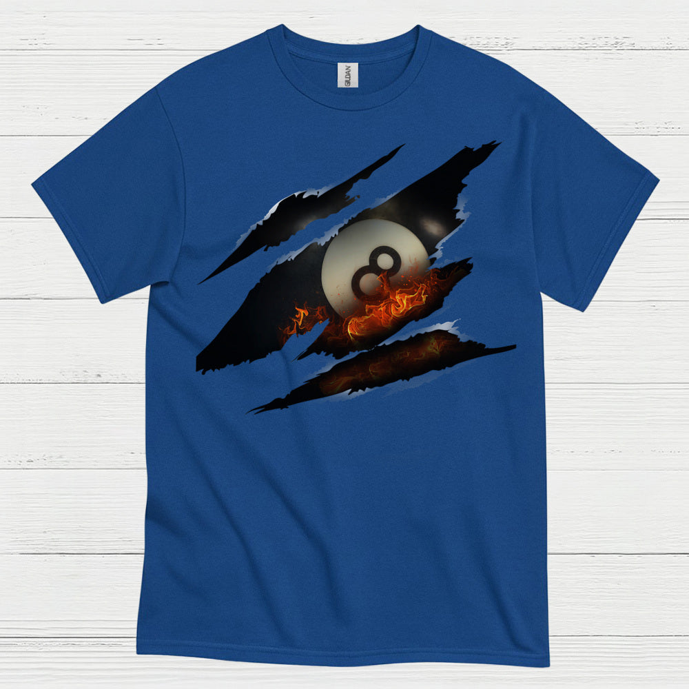 Flaming 8 Ball Pool Graphic T Shirt