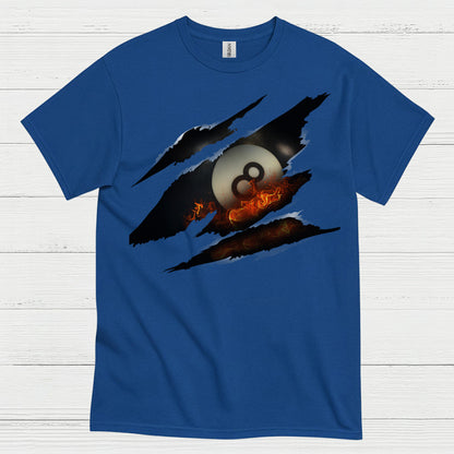 Flaming 8 Ball Pool Graphic T Shirt