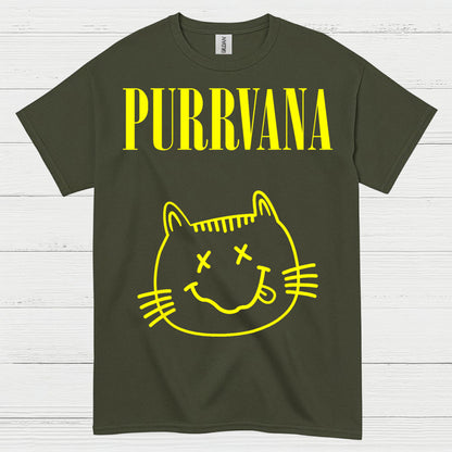 Purrvana Cat Music Humor T Shirt