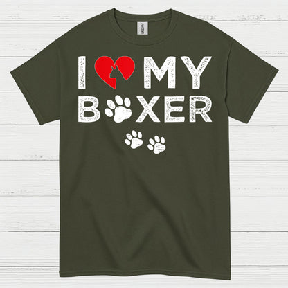 I Love My Boxer Dog T Shirt