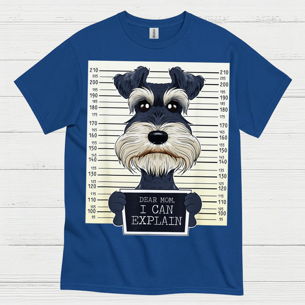 Funny Schnauzer Mugshot Dog Lover T Shirt