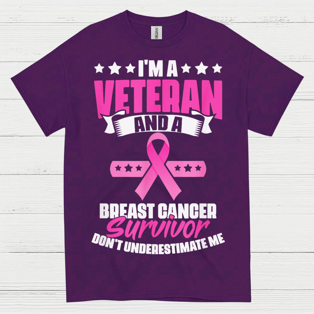 Veteran Breast Cancer Survivor Strong Quote T Shirt