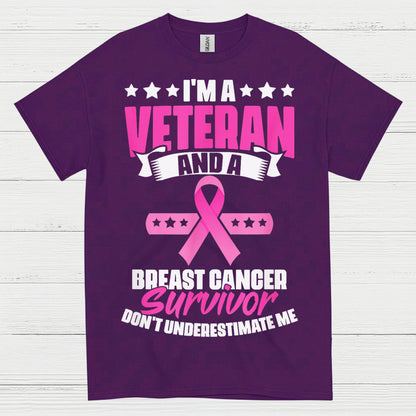 Veteran Breast Cancer Survivor Strong Quote T Shirt