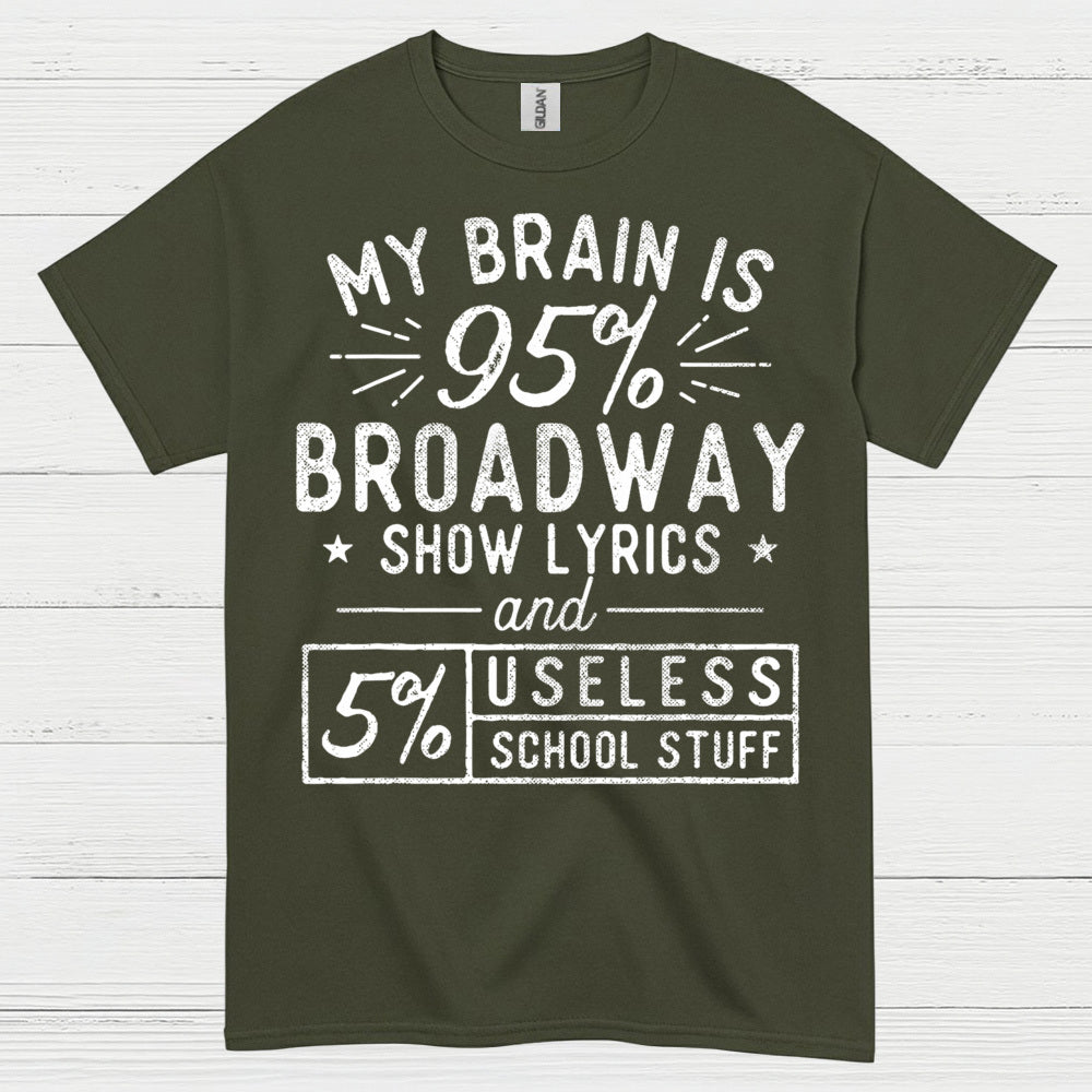 My Brain Is 95 Percent Broadway T Shirt