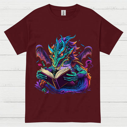Colorful Reading Dragon T Shirt