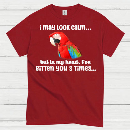 Calm Outside Wild Inside Macaw T Shirt
