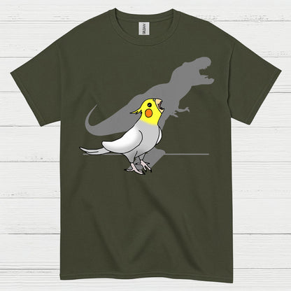 Funny Cockatiel Dinosaur Shadow T Shirt