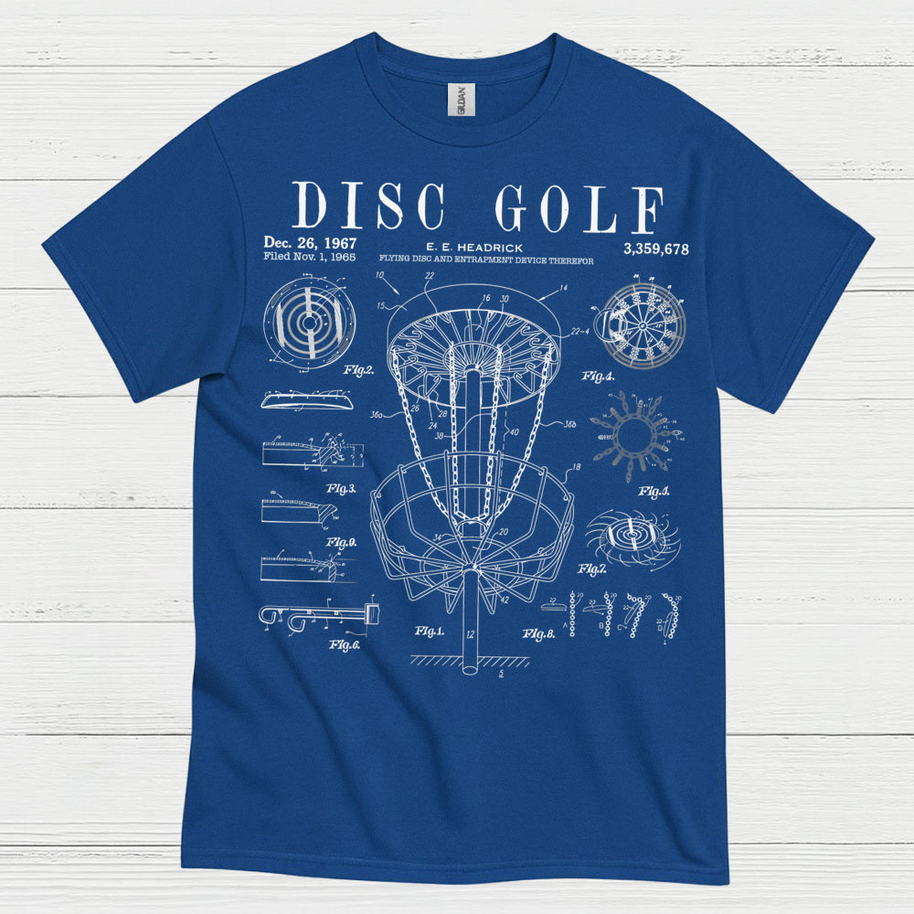 Disc Golf Patent Blueprint T Shirt