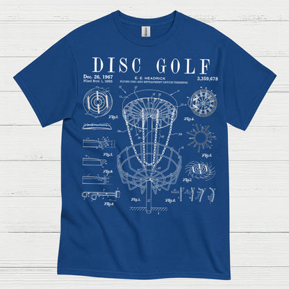 Disc Golf Patent Blueprint T Shirt