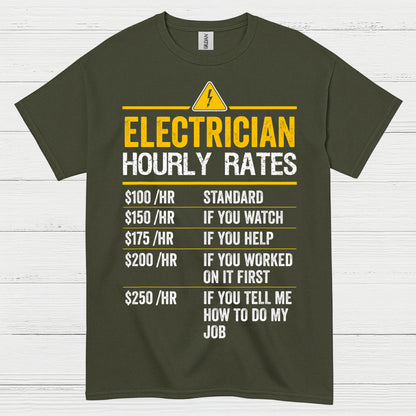 Electrician Hourly Rates Funny T Shirt