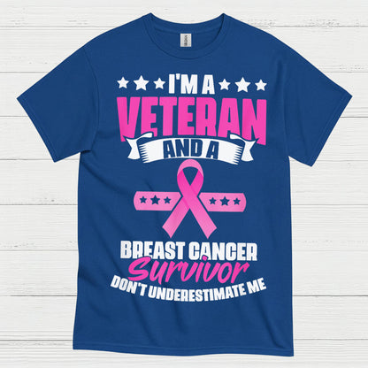 Veteran Breast Cancer Survivor Strong Quote T Shirt