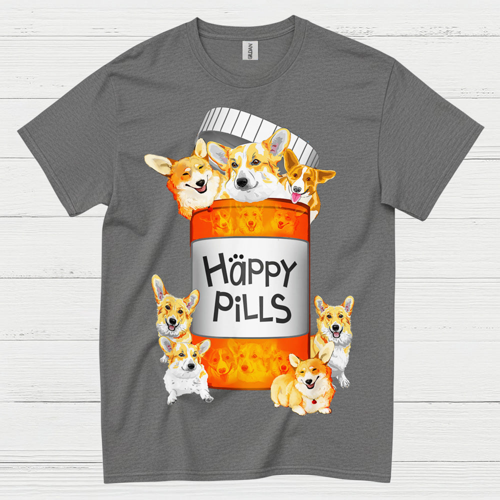 Happy Pills Corgi Dog T Shirt