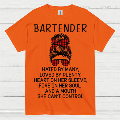 Bartender Hated Loved Strong Woman T Shirt