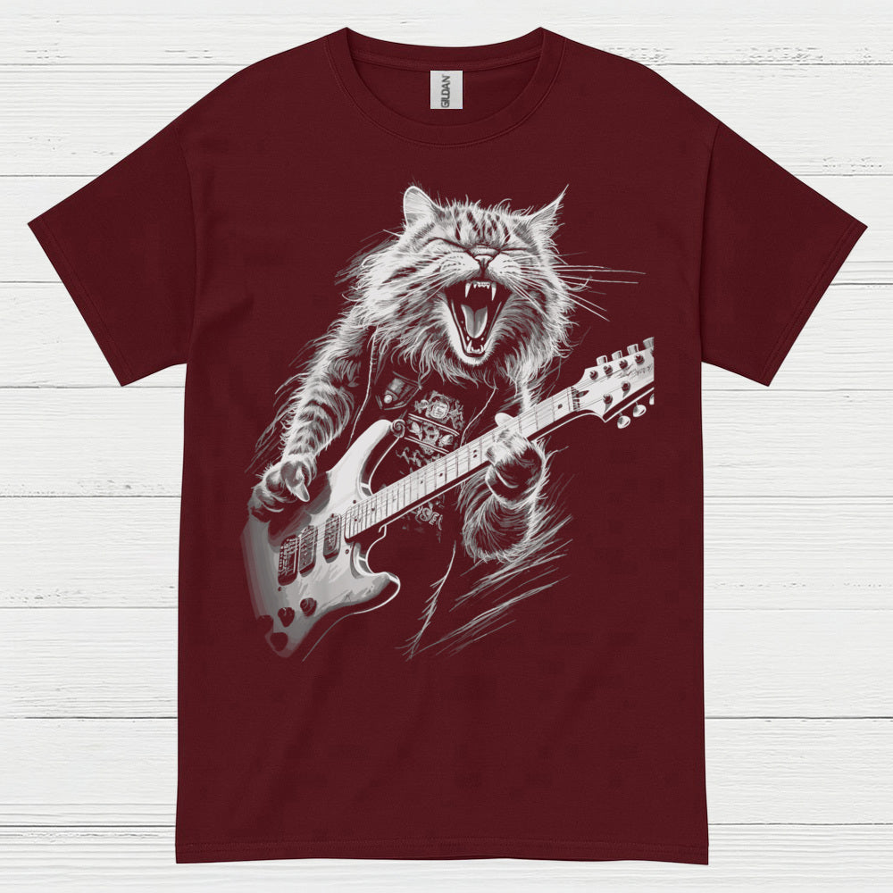 Rocking Cat Guitar T Shirt