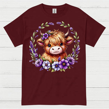 Floral Highland Cow T Shirt