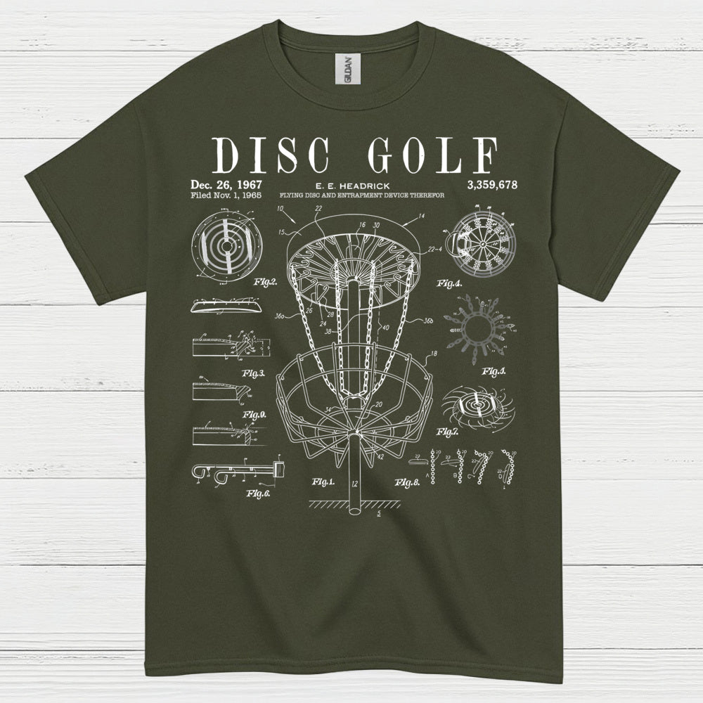 Disc Golf Patent Blueprint T Shirt