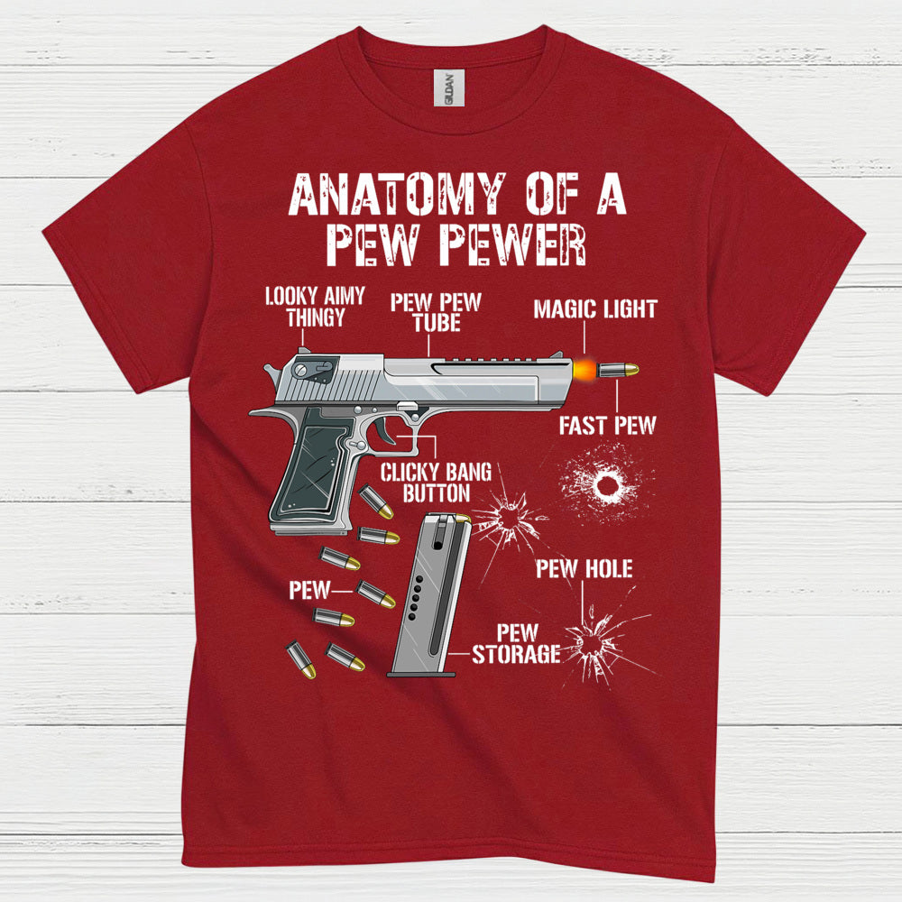 Anatomy Of A Pew Pewer Funny Gun T Shirt