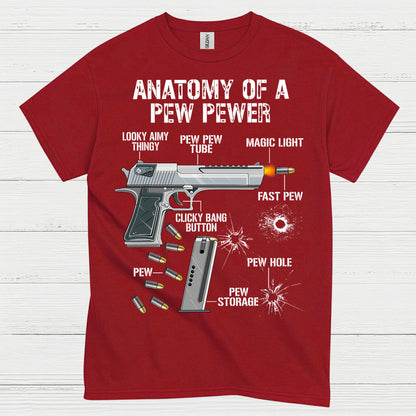 Anatomy Of A Pew Pewer Funny Gun T Shirt