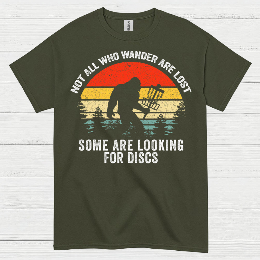 Not All Who Wander Disc Golf Bigfoot T Shirt