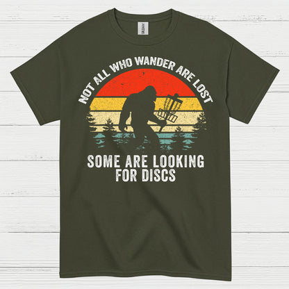 Not All Who Wander Disc Golf Bigfoot T Shirt