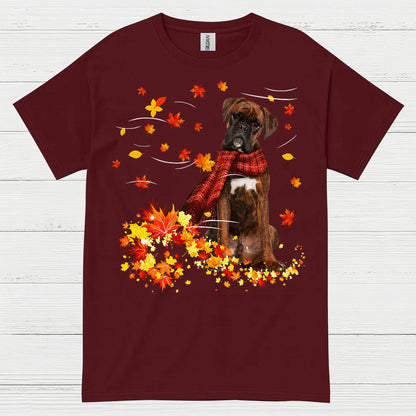 Autumn Boxer Dog T Shirt