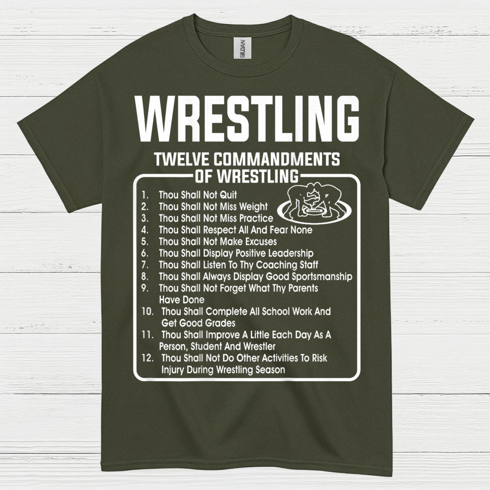 Wrestling Twelve Commandments T Shirt