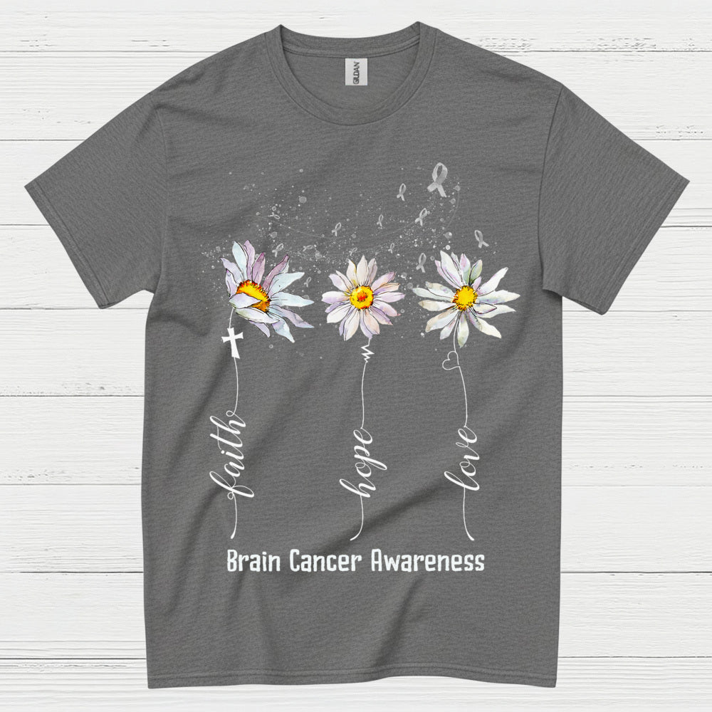 Faith Hope Love Brain Cancer Awareness T Shirt
