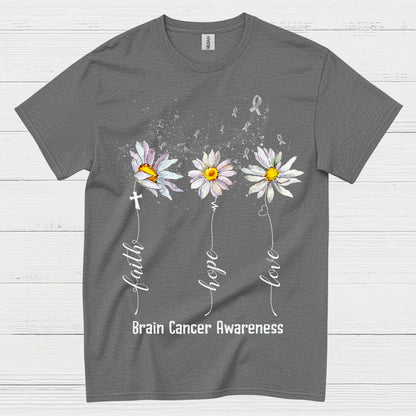 Faith Hope Love Brain Cancer Awareness T Shirt