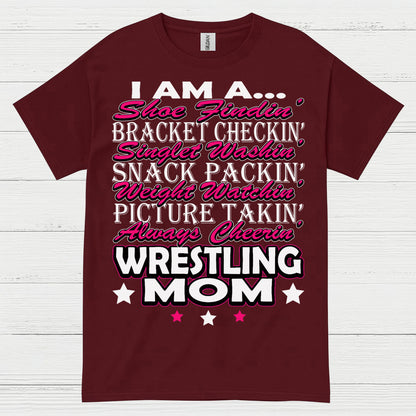 Wrestling Mom Always Cheering T Shirt