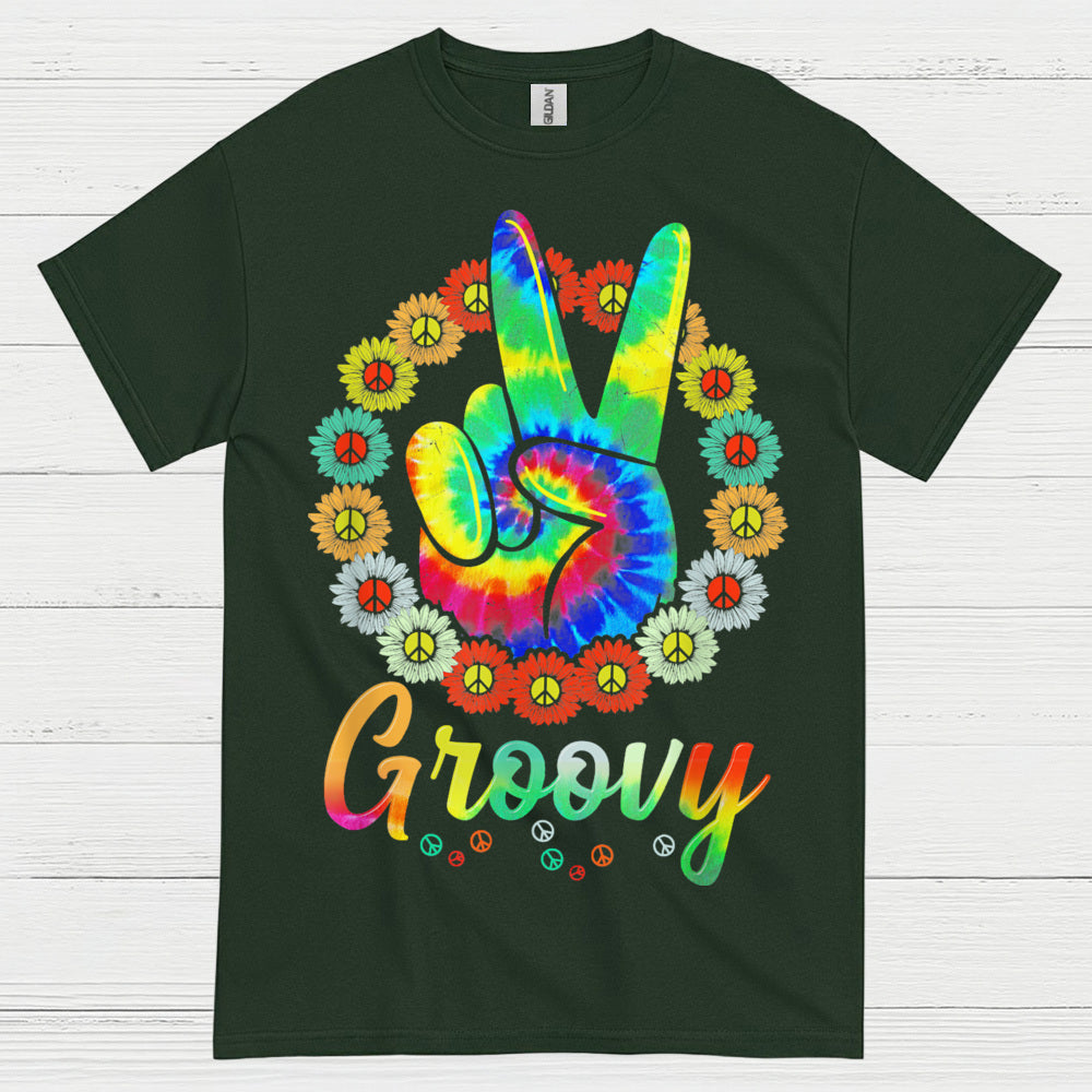 Groovy Tie Dye Peace Sign T Shirt