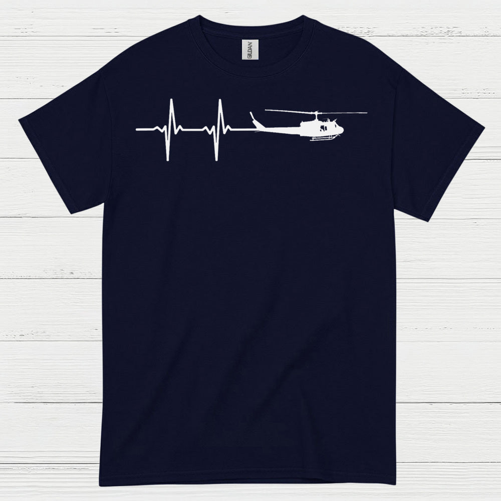 Helicopter Heartbeat Aviation T Shirt