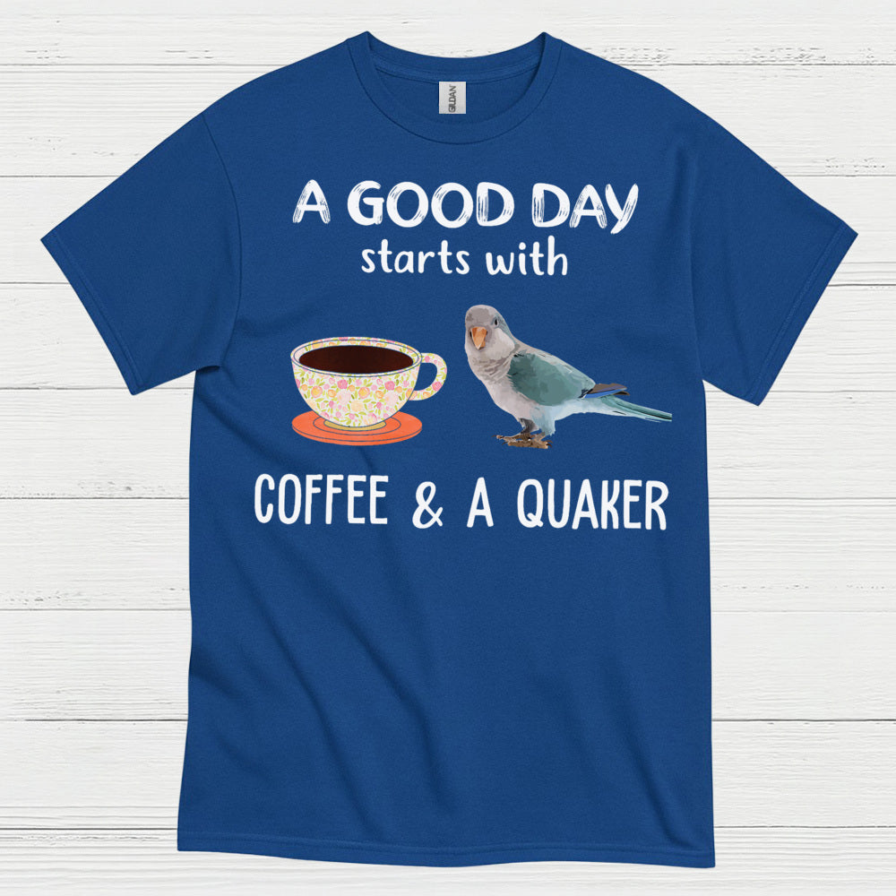 Coffee And A Quaker Funny Parrot T Shirt