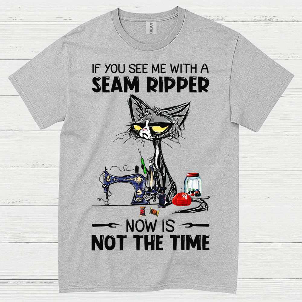 Seam Ripper Cat Sewing Humor T Shirt