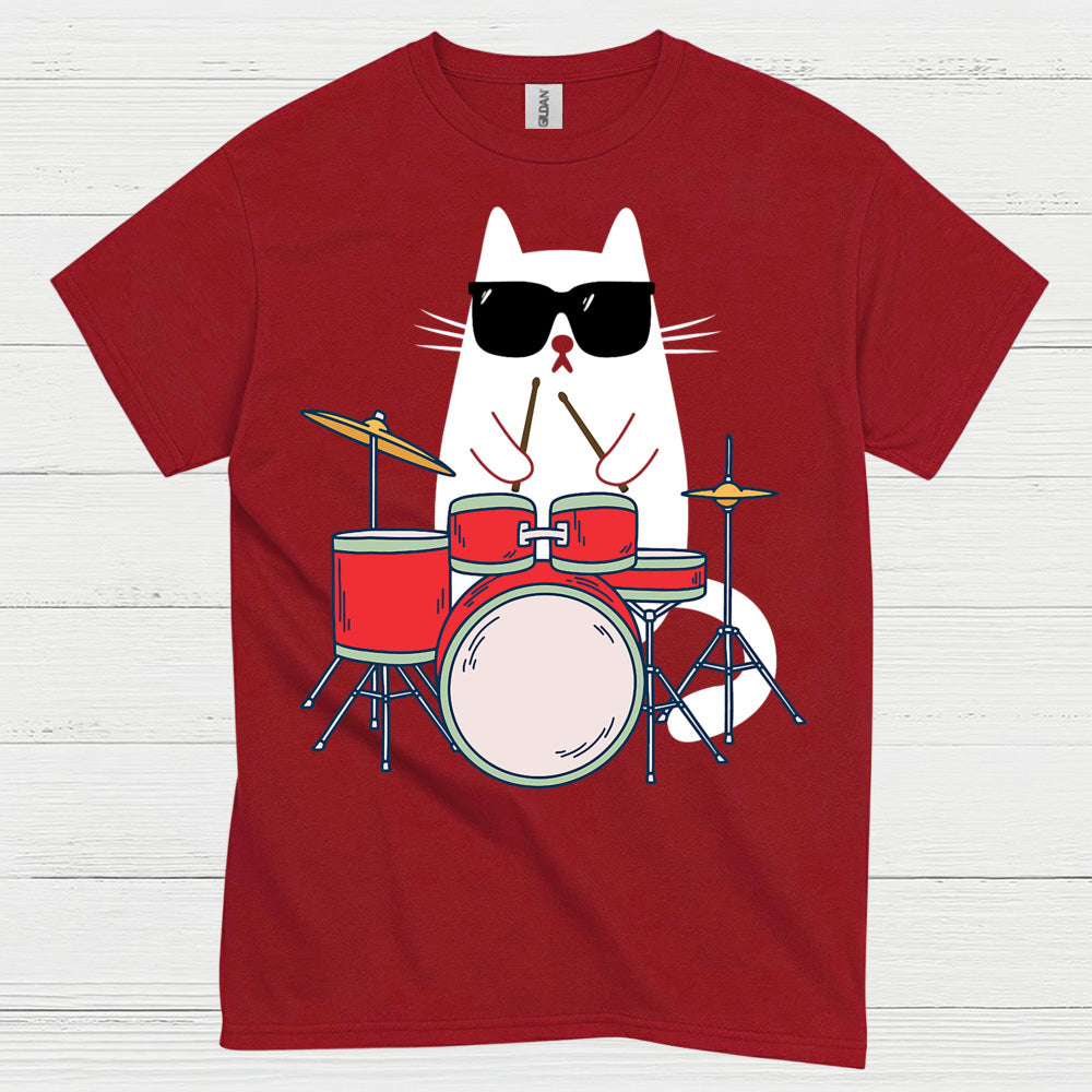 Cool Cat Drummer T Shirt