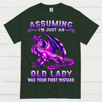 Old Lady Dragon Power T Shirt