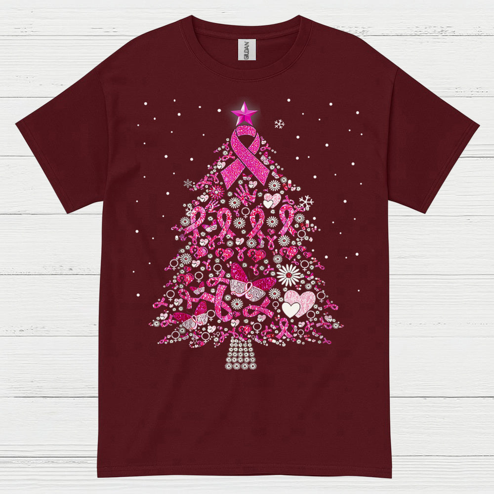 Breast Cancer Awareness Christmas Tree T Shirt